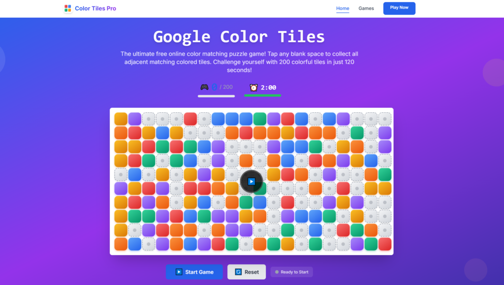 Google Colour Tiles Online Game Rules Explained