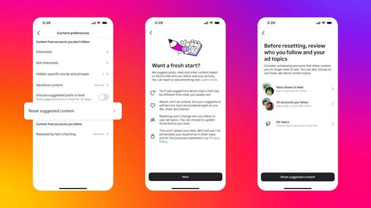 How to Reset Instagram Feed